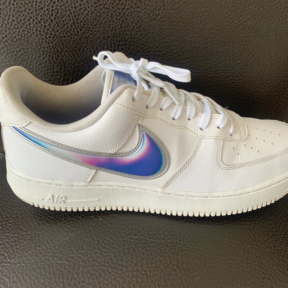 Nike Air force 1 Low - Oversized Swoosh White Racer Blue, Used, Size 10.5, $100